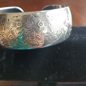 Vintage S. Kirk & Son Cuff Bracelet- Violet Flower